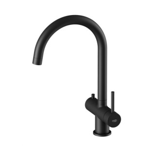 EDEN Czarny Mat Blue Water - Bateria do kuchni trójdrożna