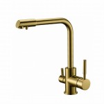 AMANDA Złoto Blue Water - Bateria kuchenna trójdrożna 