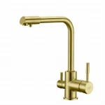 AMANDA Antyczny Mosiądz Blue Water - Bateria kuchenna trójdrożna 