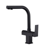 SORA Czarny Mat Blue Water - Bateria kuchenna trójdrożna