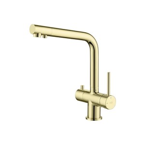 CRYSTAL Złota Blue Water - Bateria kuchenna czterodrożna