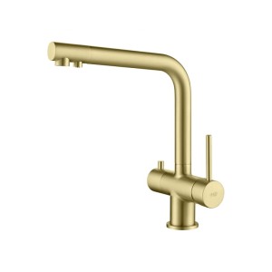 CRYSTAL Mosiądz Antyczny Blue Water - Bateria kuchenna czterodrożna