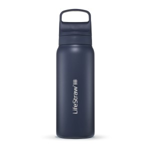 LifeStraw Go 2.0 Steel Aegean Sea 700ml — Granatowa butelka filtrująca ze stali nierdzewnej